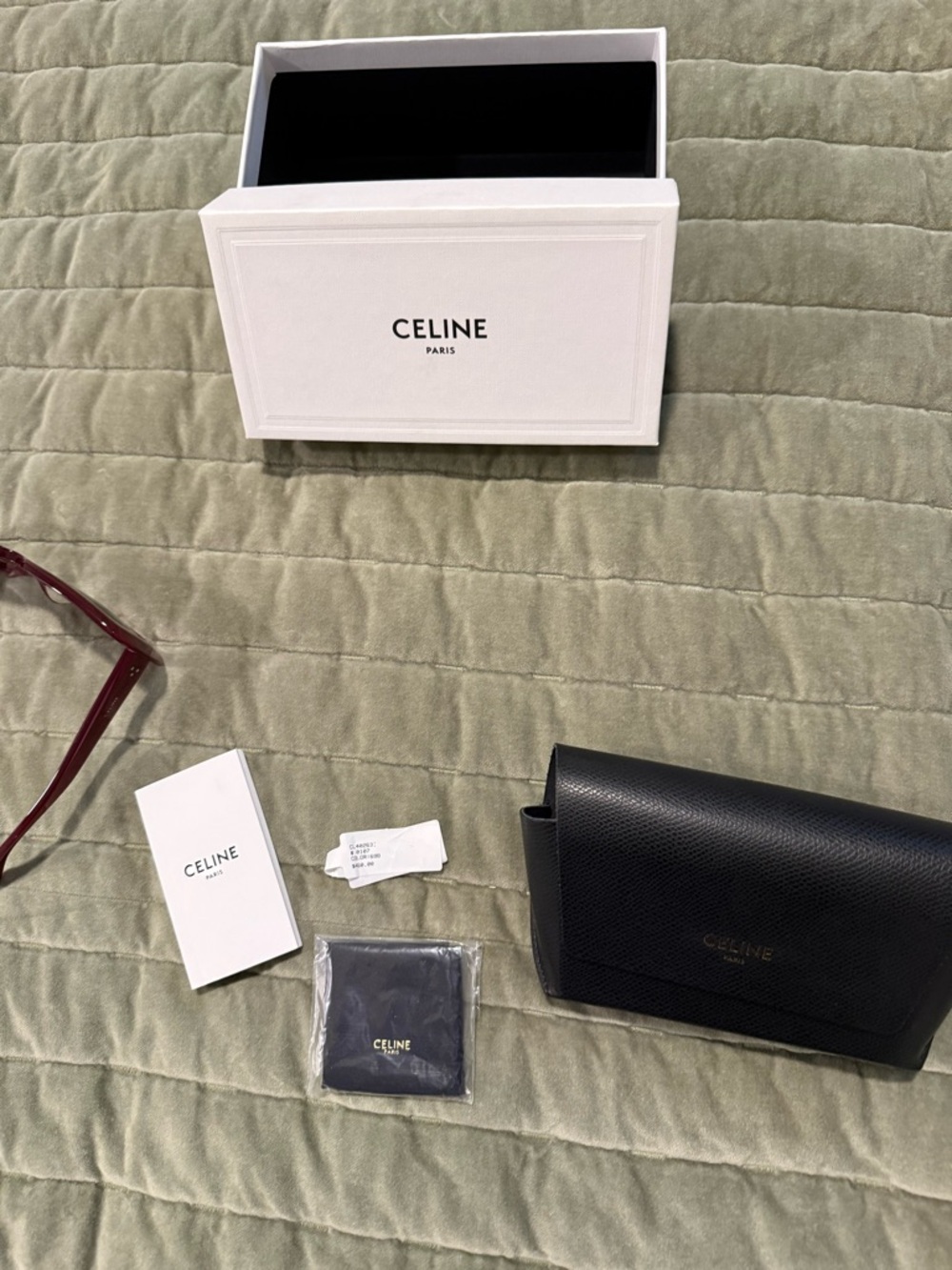 Women's Celine Bold 54MM Square Sunglasses in Bordeaux - Picture 7 of 10